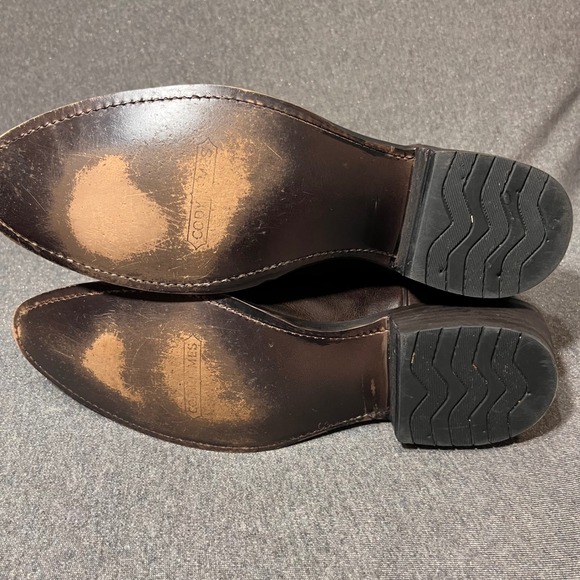 Cody James Mens Dark Brown Leather Western Cowboy Boots Flame Stitching Size 13D - Picture 7 of 7